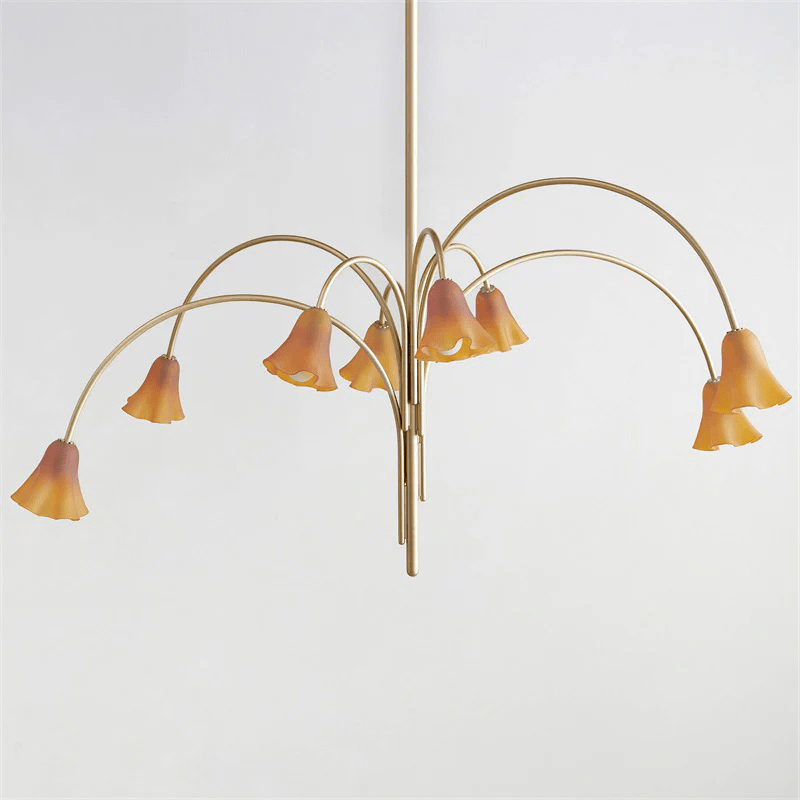 Lioreriel Chandelier Blossom Petal Glass Arms