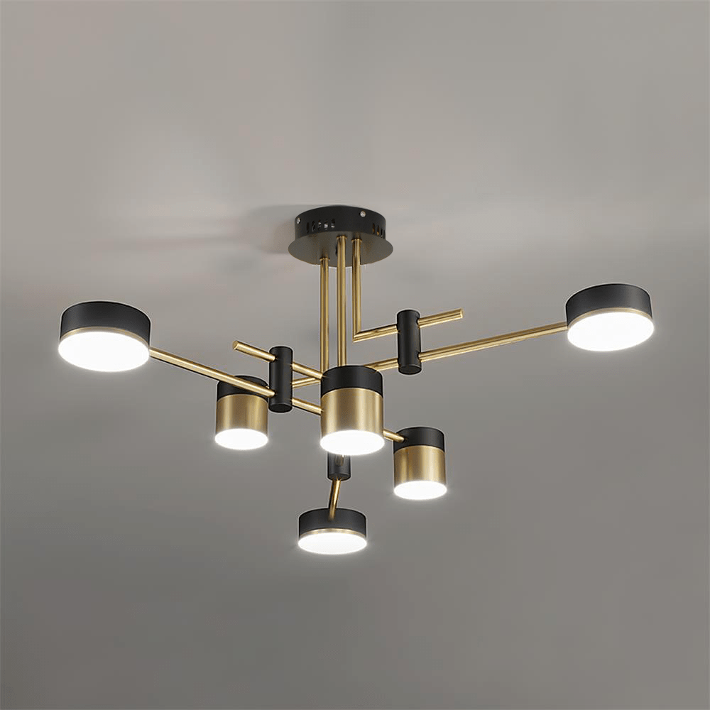 Lustra Chandelier Black Gold Spider Arms - Neutral Decor