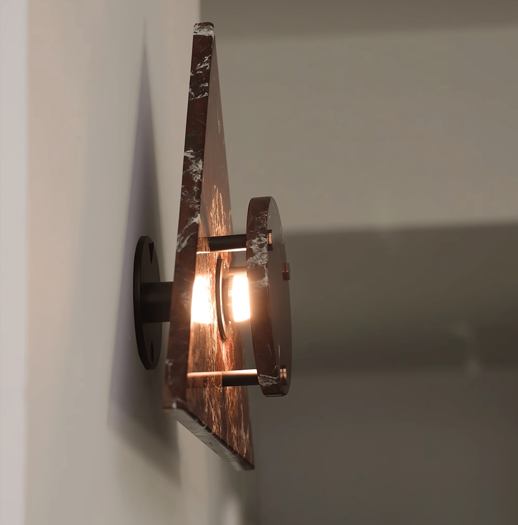 Pyramid Rustic Marble Wall Light