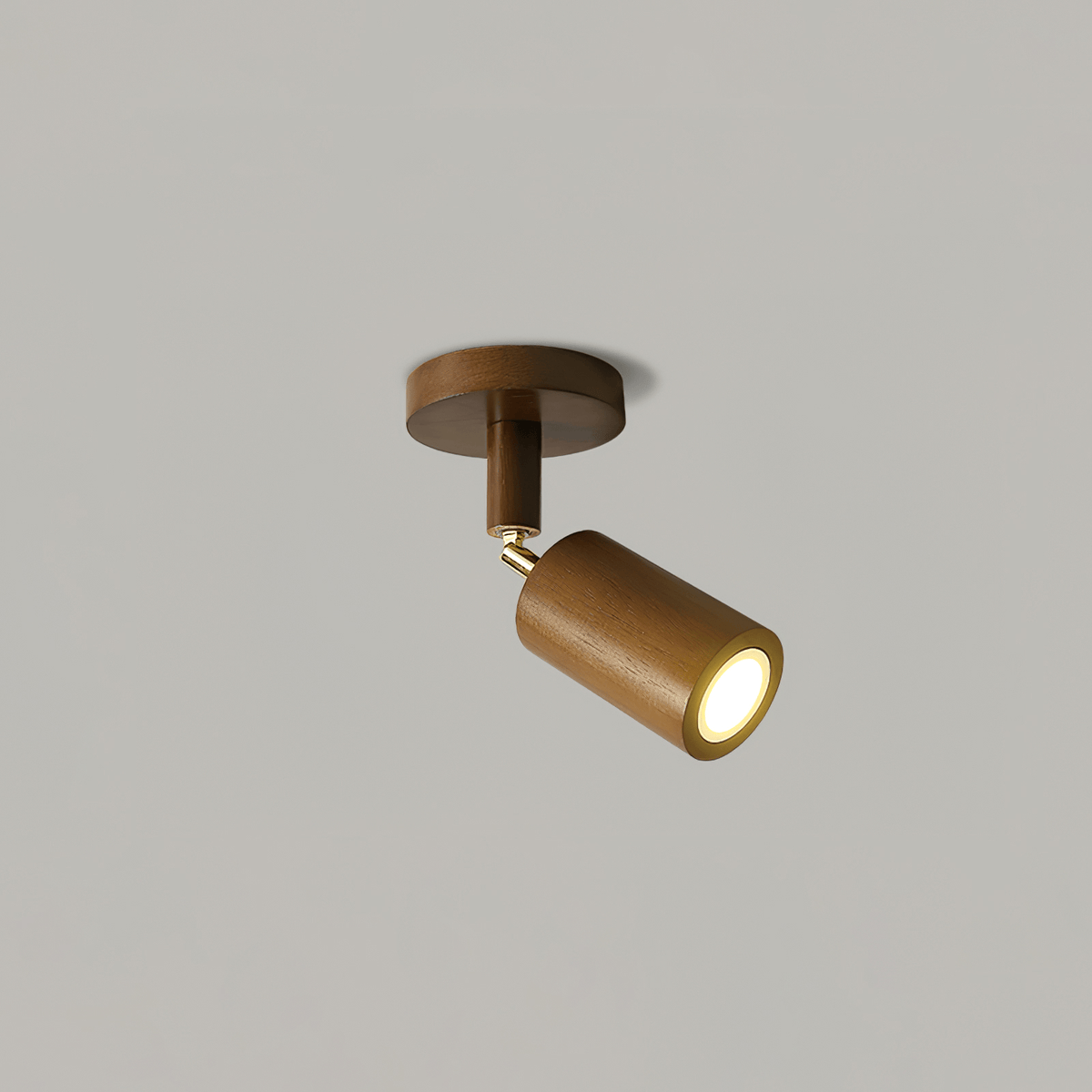 Nola Ceiling Lamp Natural Wood Beam with Spotlight