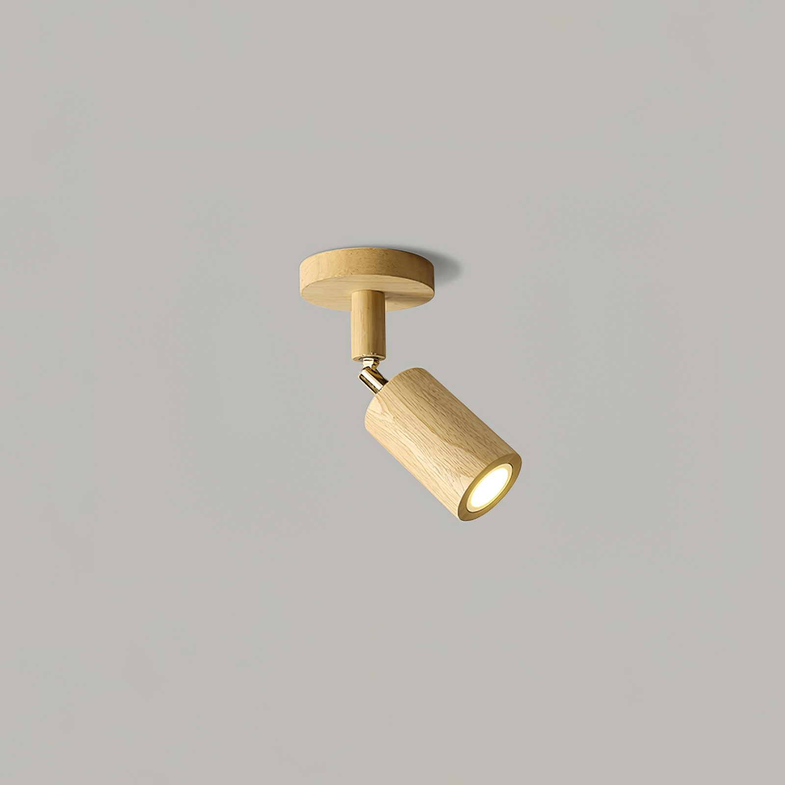 Nola Ceiling Lamp Natural Wood Beam with Spotlight