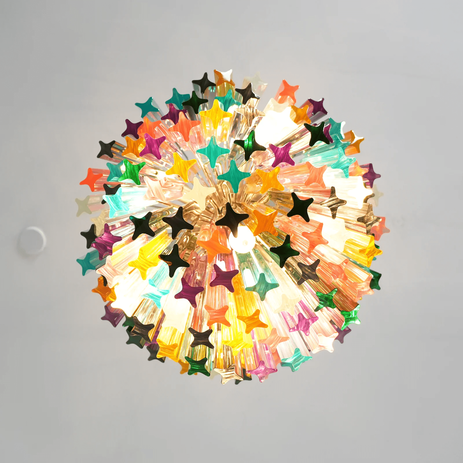 Celorelle Chandelier Murano Glass Colorful Prism