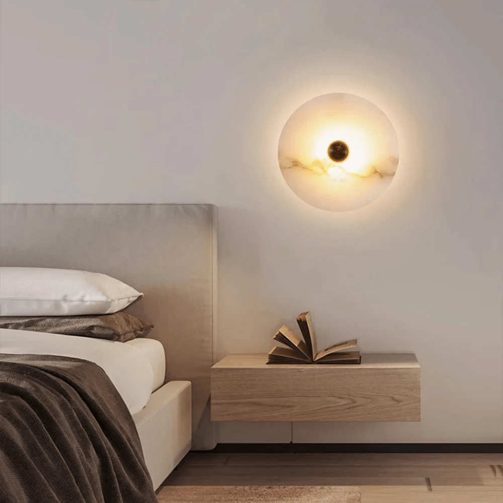 Selene Minimalist Alabaster Ceiling Light