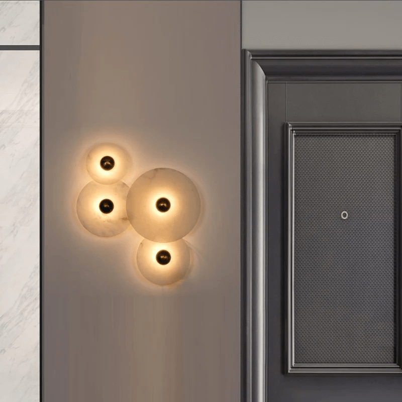 Selene Minimalist Alabaster Ceiling Light