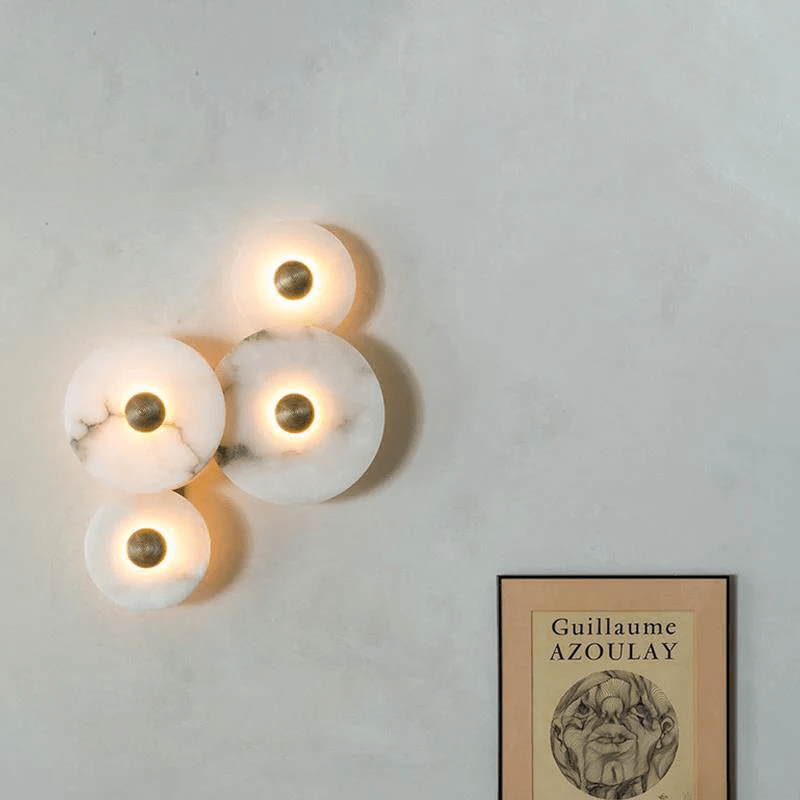 Selene Minimalist Alabaster Ceiling Light