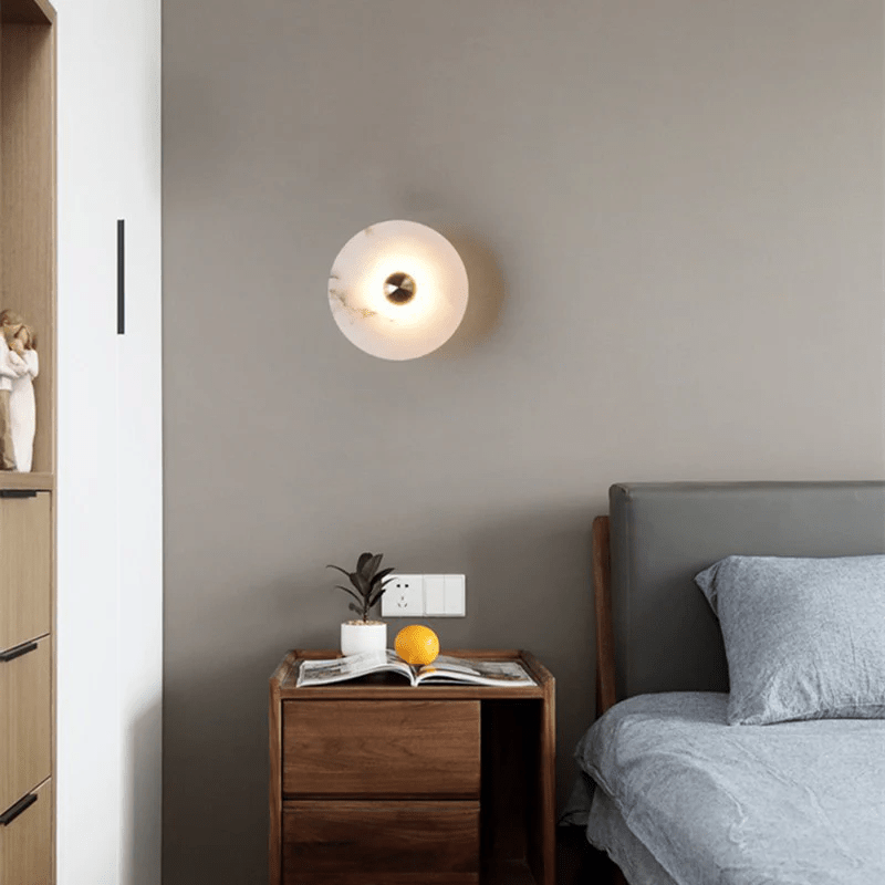 Selene Minimalist Alabaster Ceiling Light