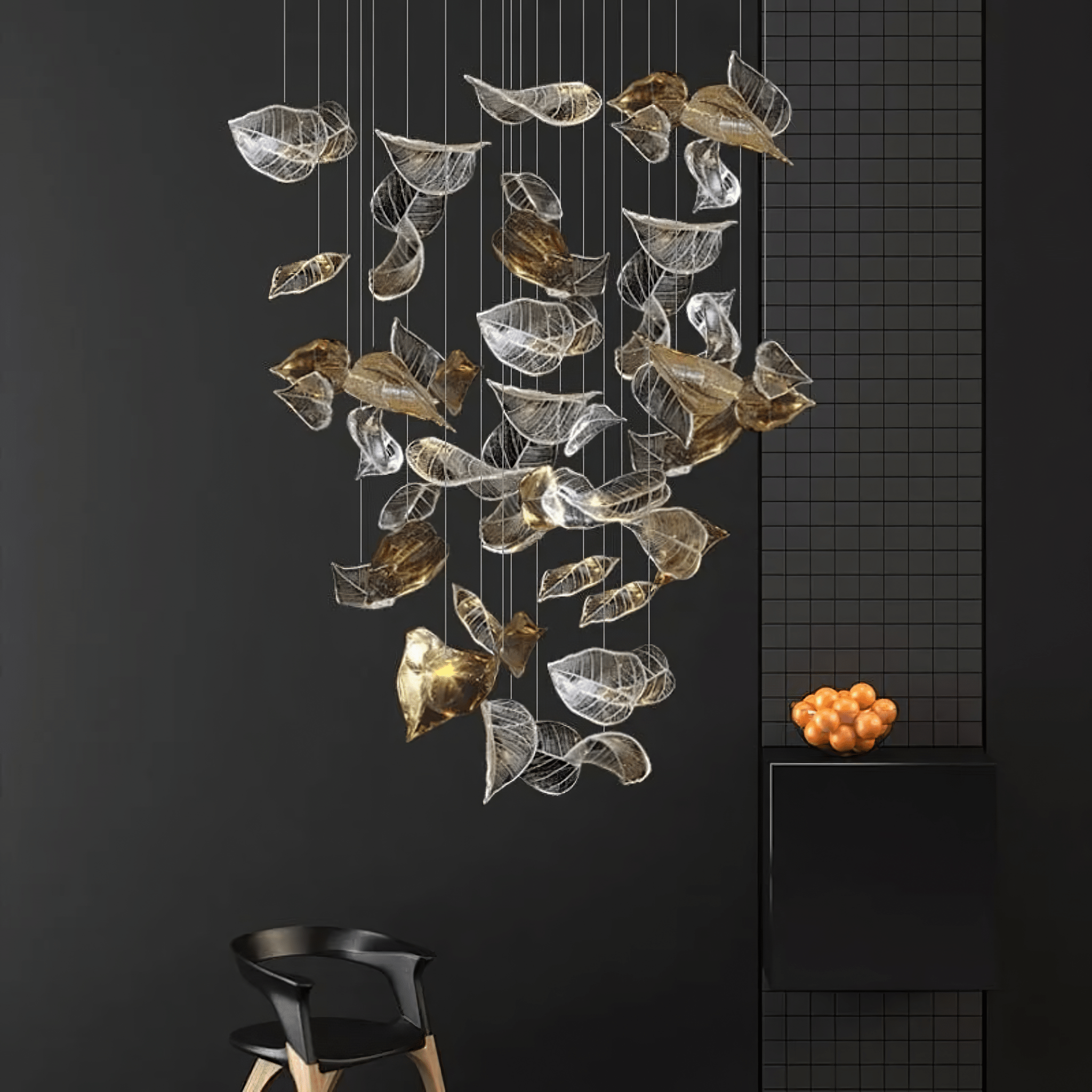 Darien Iridescent Leaf Pendant Light