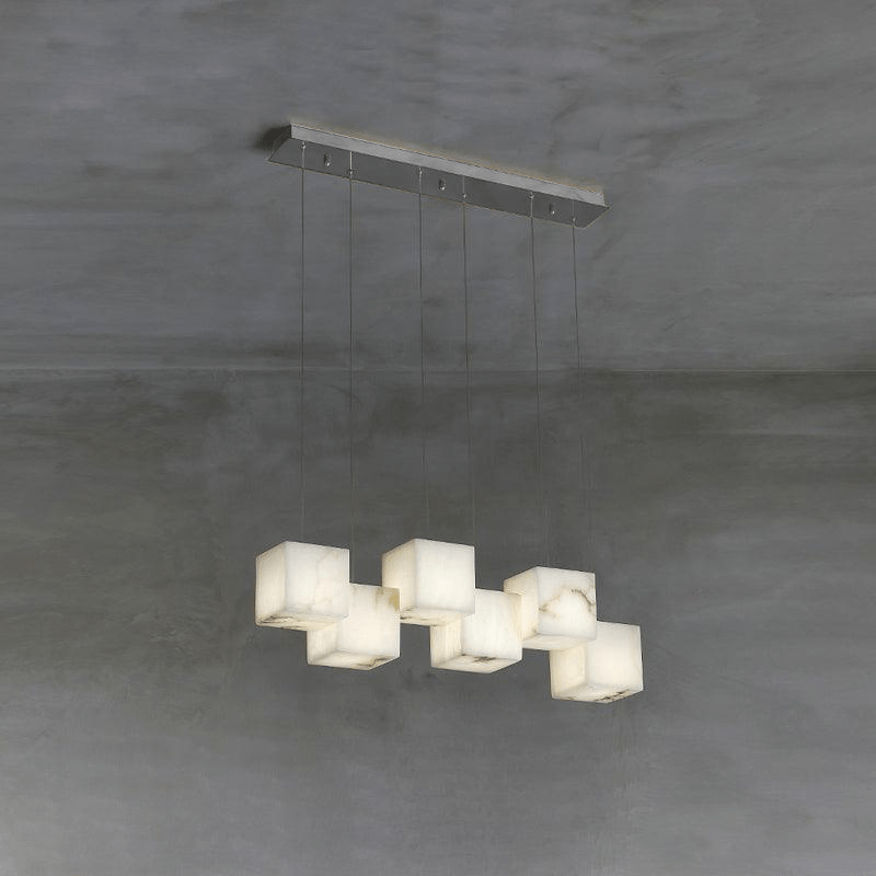 Ivnoros Minimalist Alabaster Linear Pendant Light - Neutral Decor