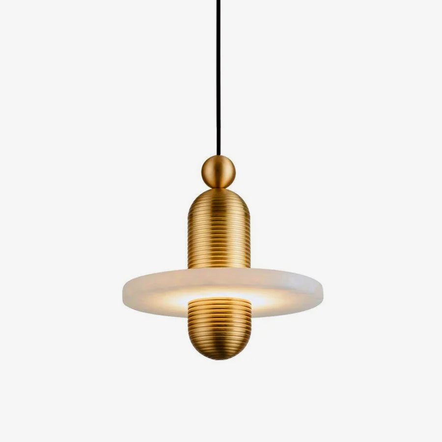 Avenirina Brushed Brass Alabaster Pendant Light