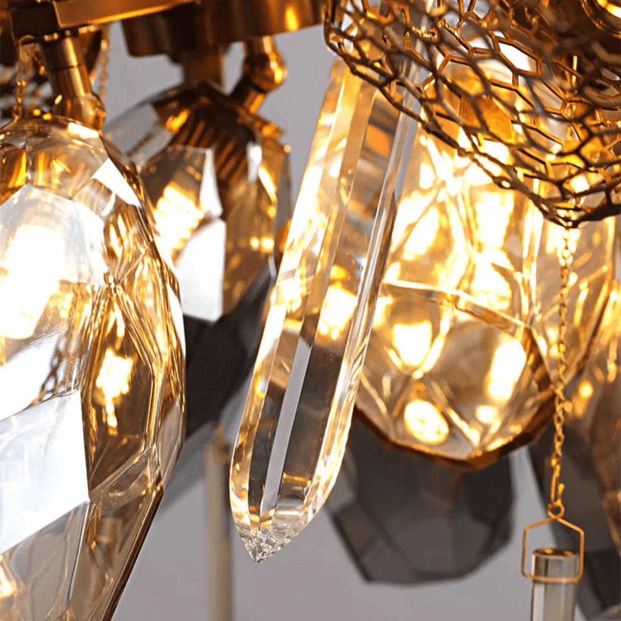 Celirian Chandelier Modern Glass Crystal Smoked Cluster