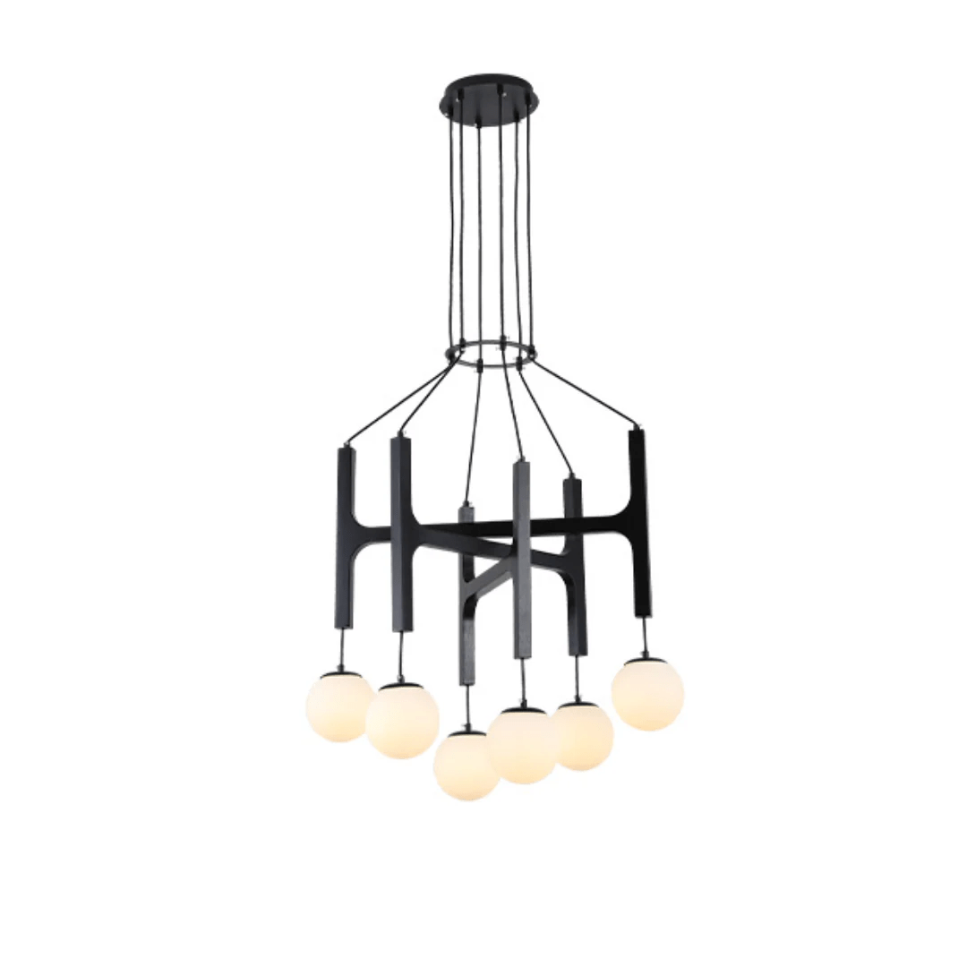Xylocube Geometric Wood Globe Pendant Light - Neutral Decor