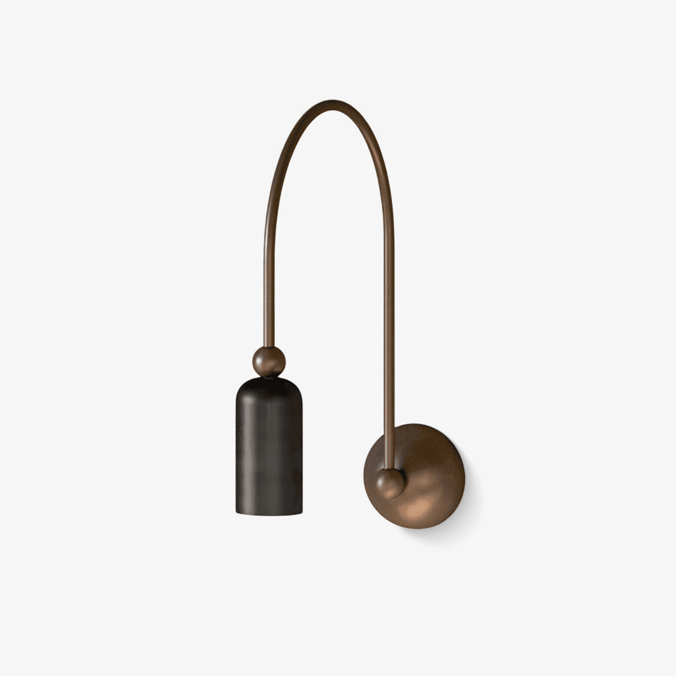 Vortigaud Curved Bronze Black Wall Light