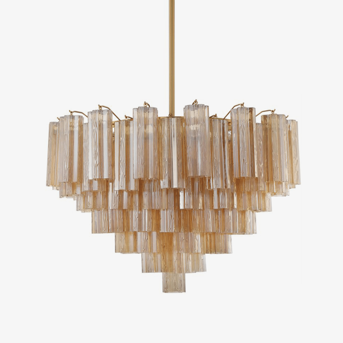 Namo Murano Chandelier Glass Tube Layered Amber