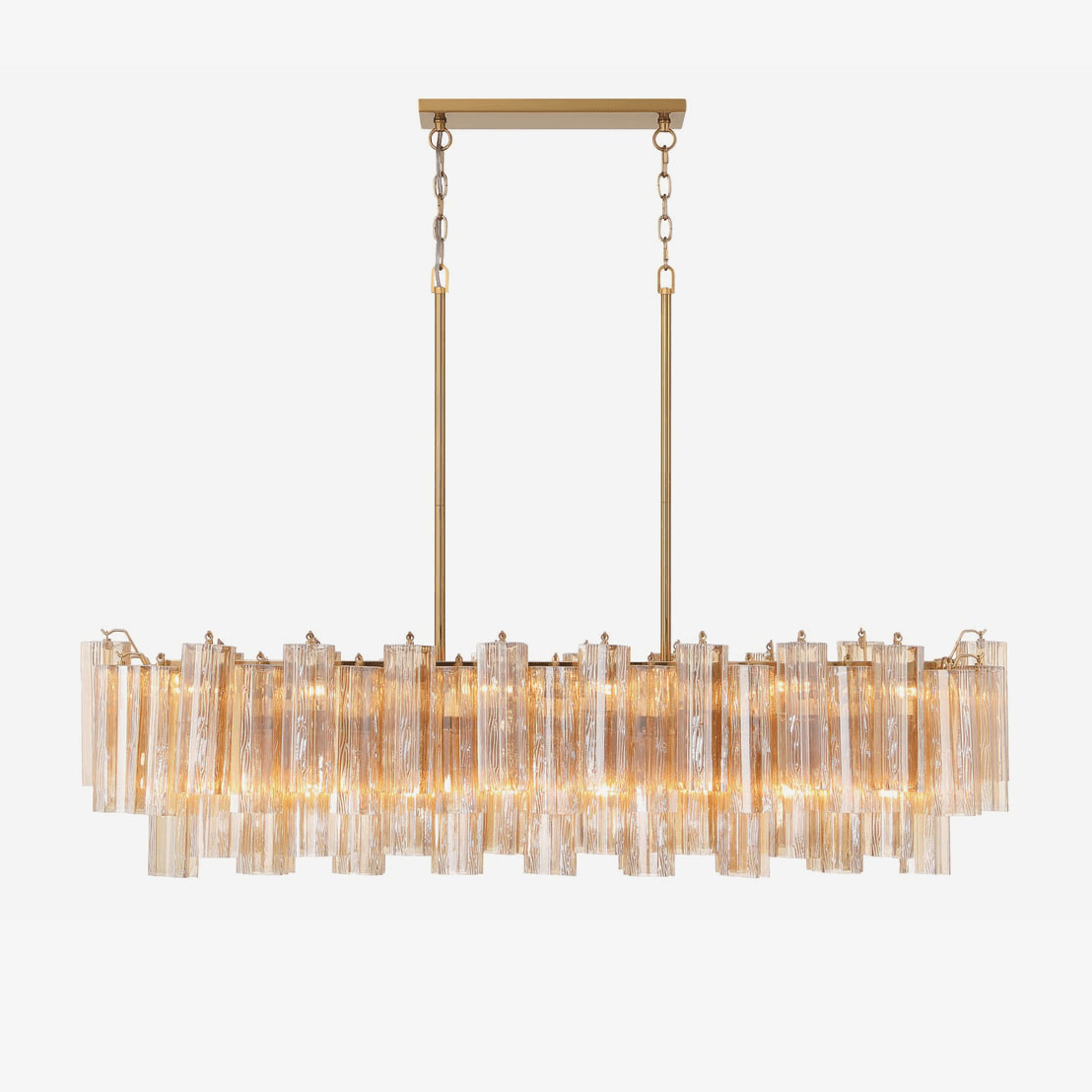 Eiriseon Linear Chandelier Glass Tube Tiered Amber