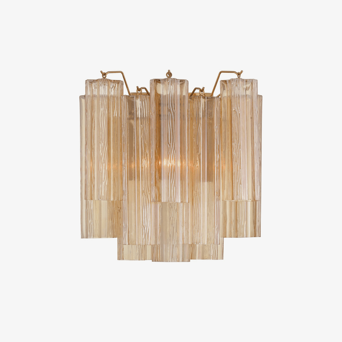 Ravo Wall Light Tronchi Glass Tube Tiered Amber Modern