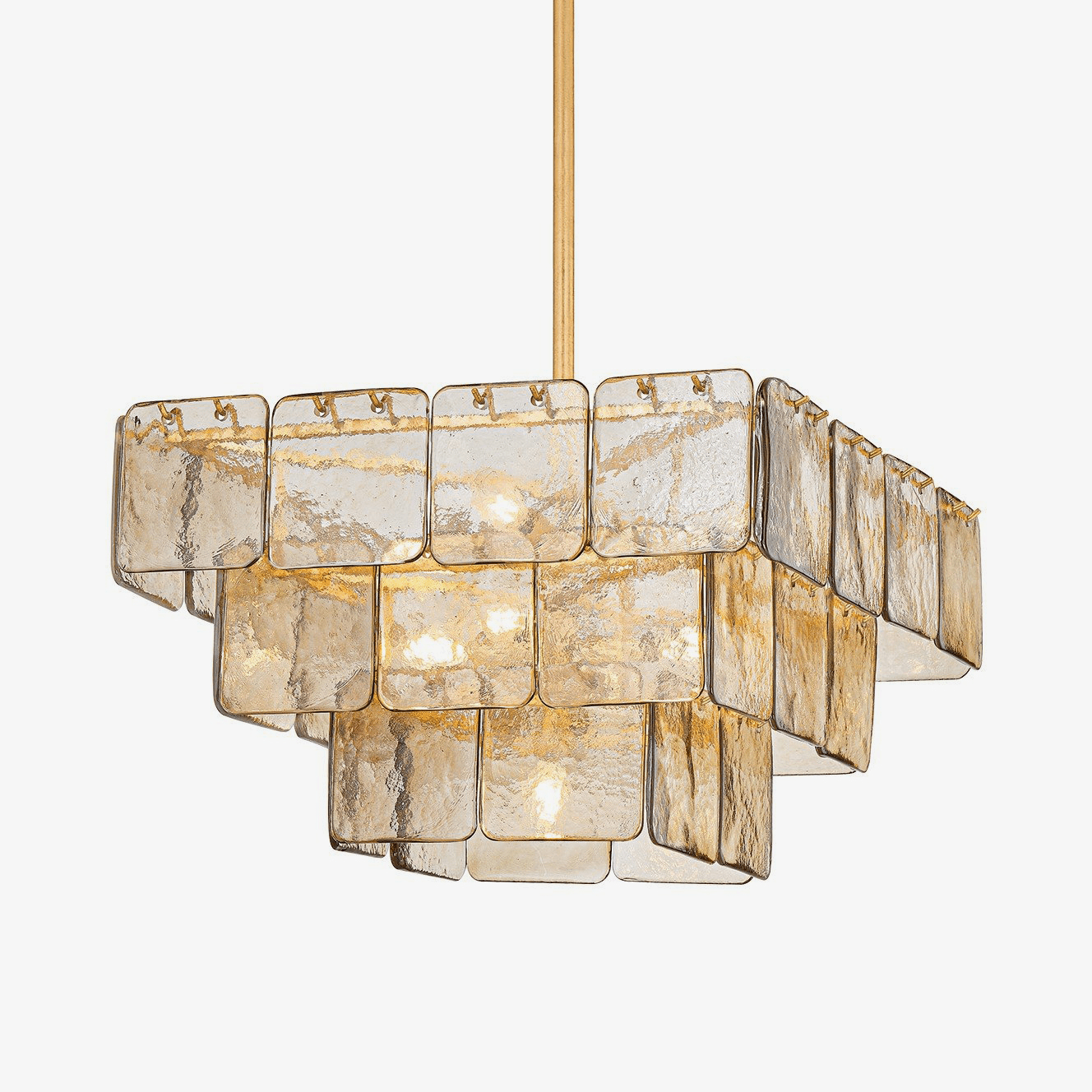 Celaniel Chandelier Champagne Piastre Glass Modern