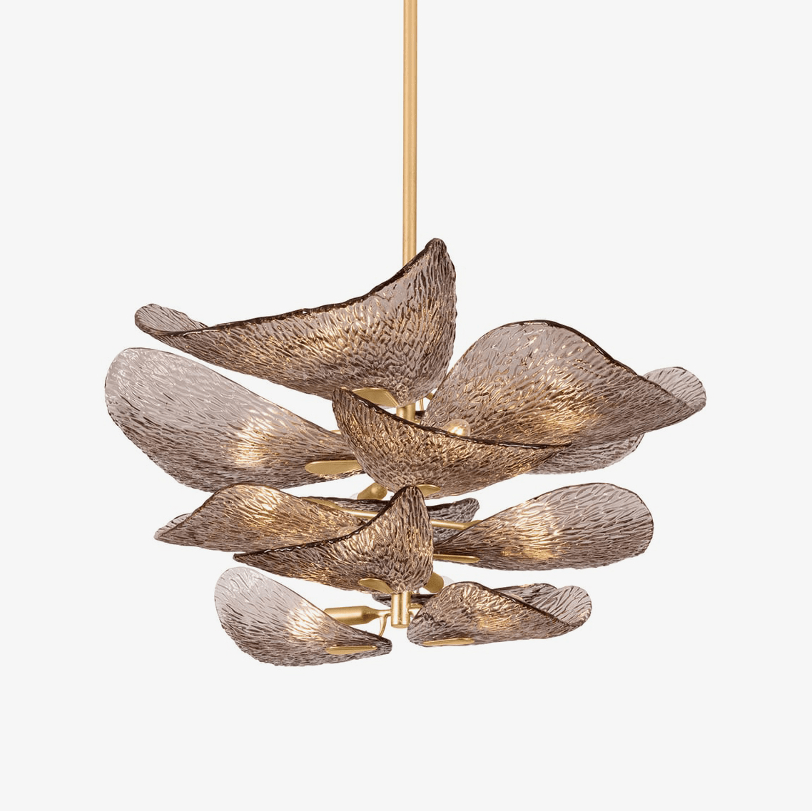 Celaline Chandelier Cardiff Piastra Glass Petal Layered Bronze