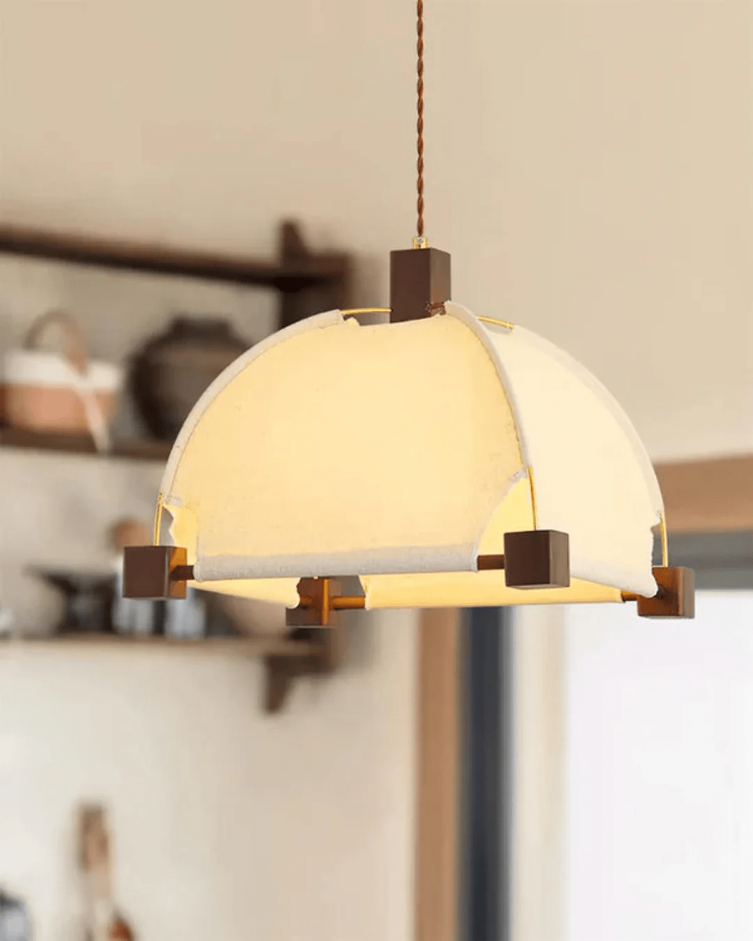 Elvoenne Vintage Wood Pendant Lamp