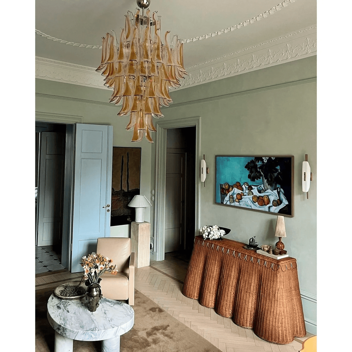 Orlian Glass Petals Pendant Lamp