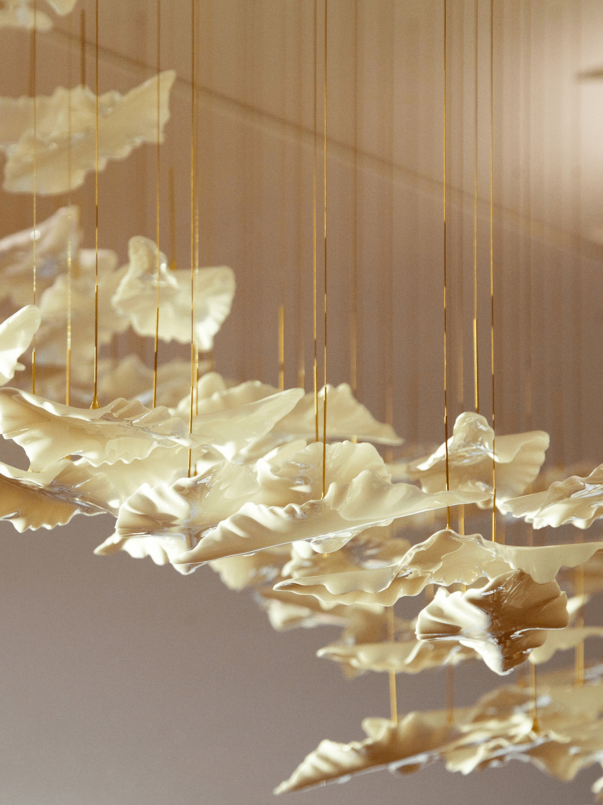 Wrenstead Leaf Twisted Sculptural Chandelier