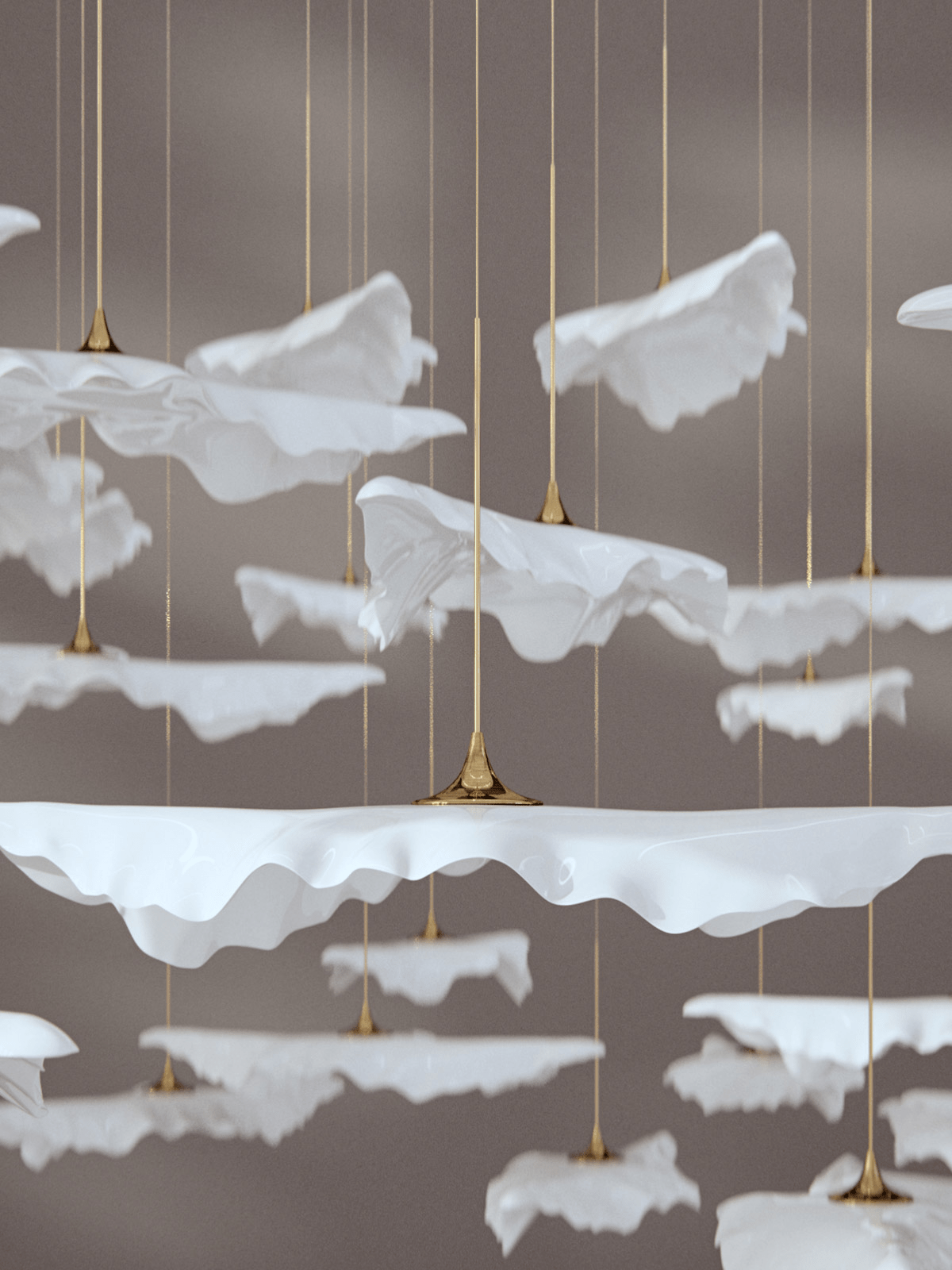 Wrenstead Leaf Twisted Sculptural Chandelier