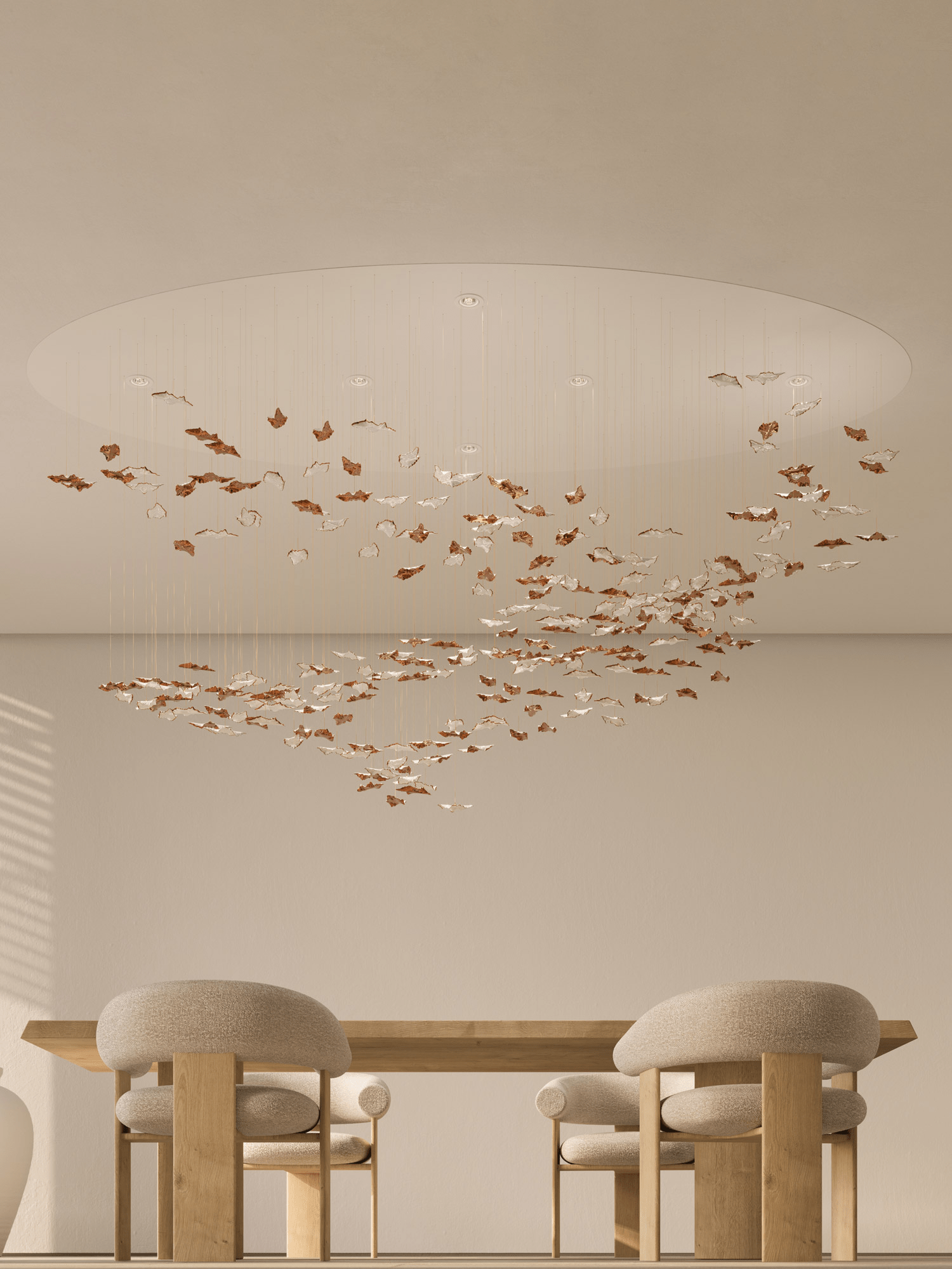 Wrenstead Leaf Twisted Sculptural Chandelier