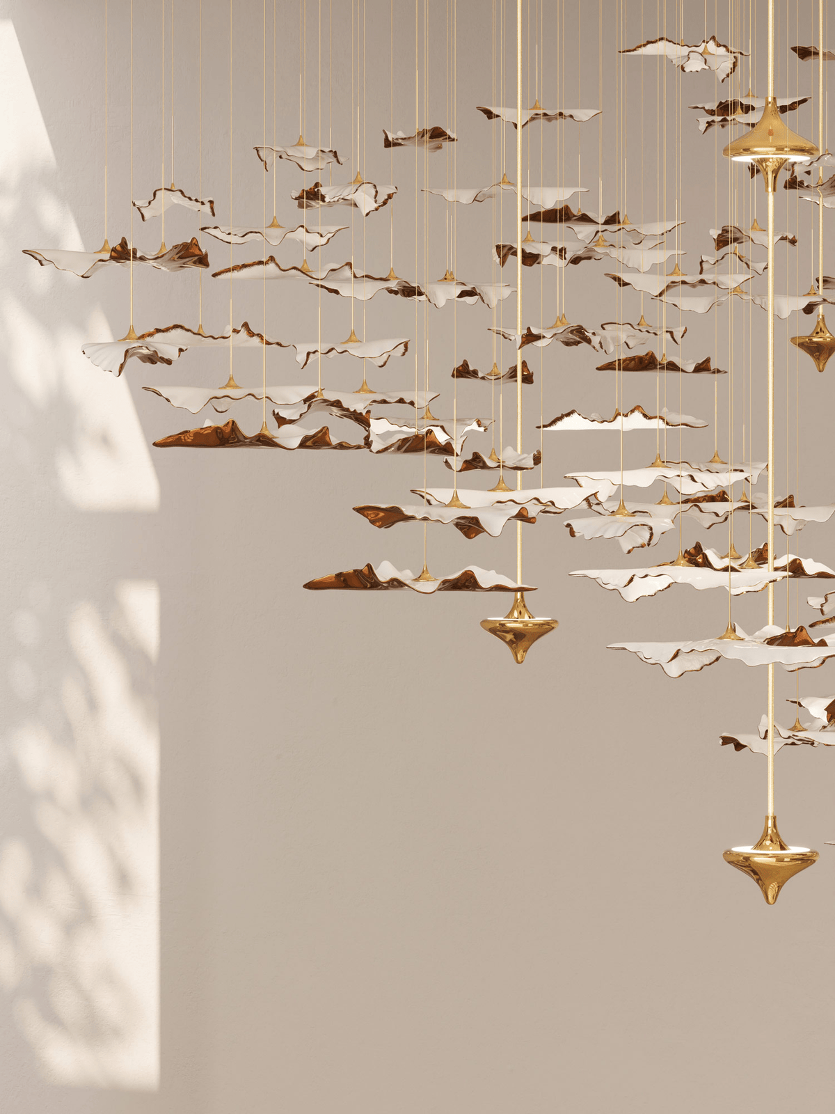 Wrenstead Leaf Twisted Sculptural Chandelier