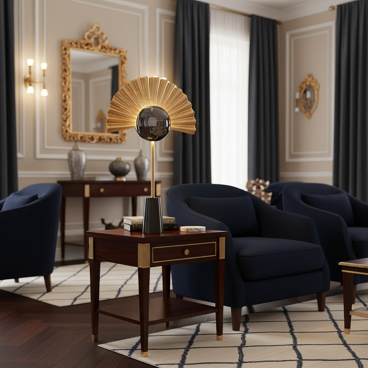 Virelune Gilded Fan Table Lamp