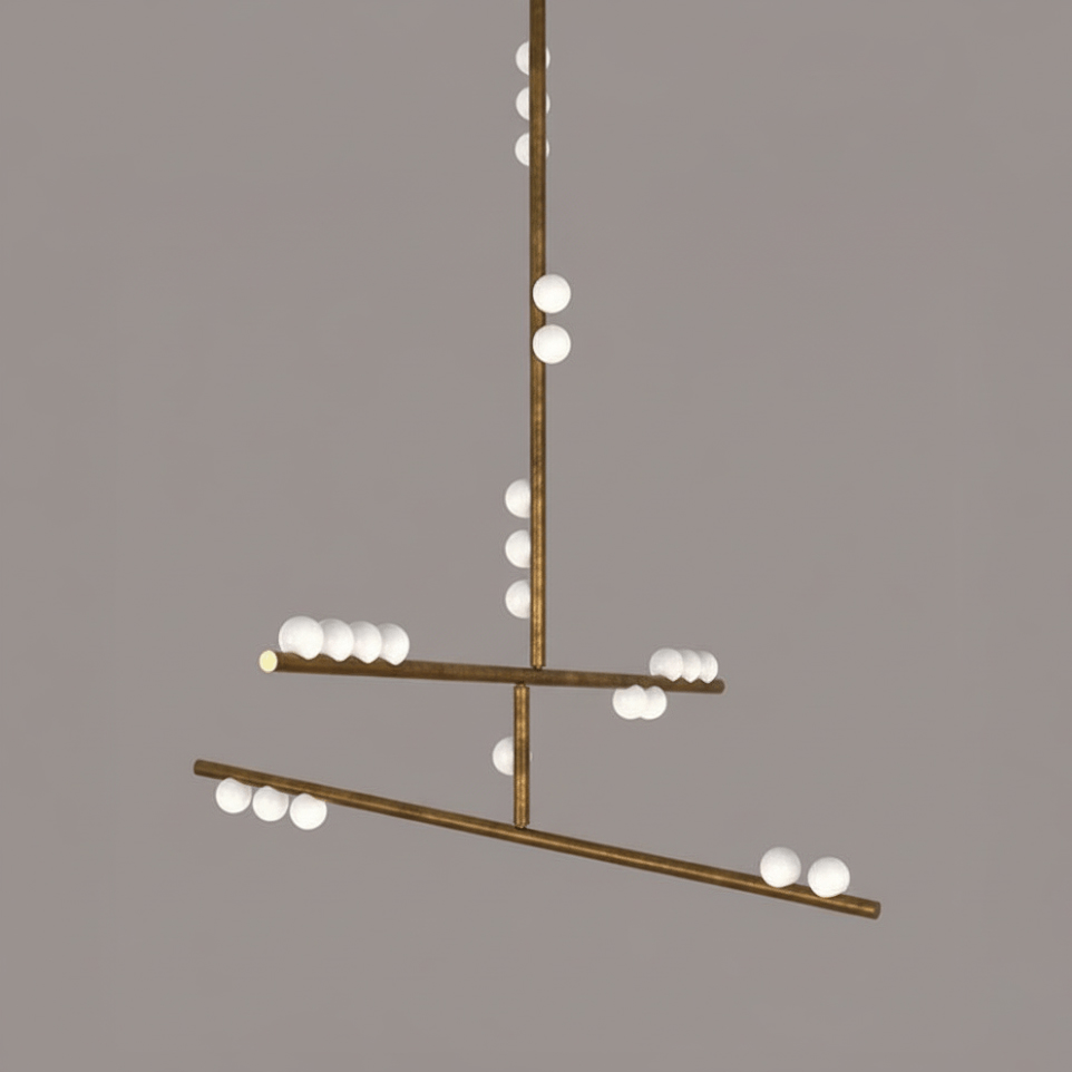 Miraview Brass Glass Drop Chandelier