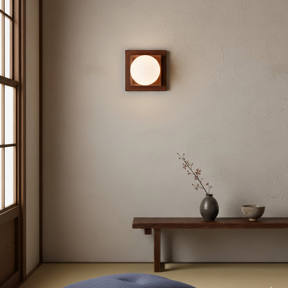 Luna Wood Layered Globe Wall Lamp