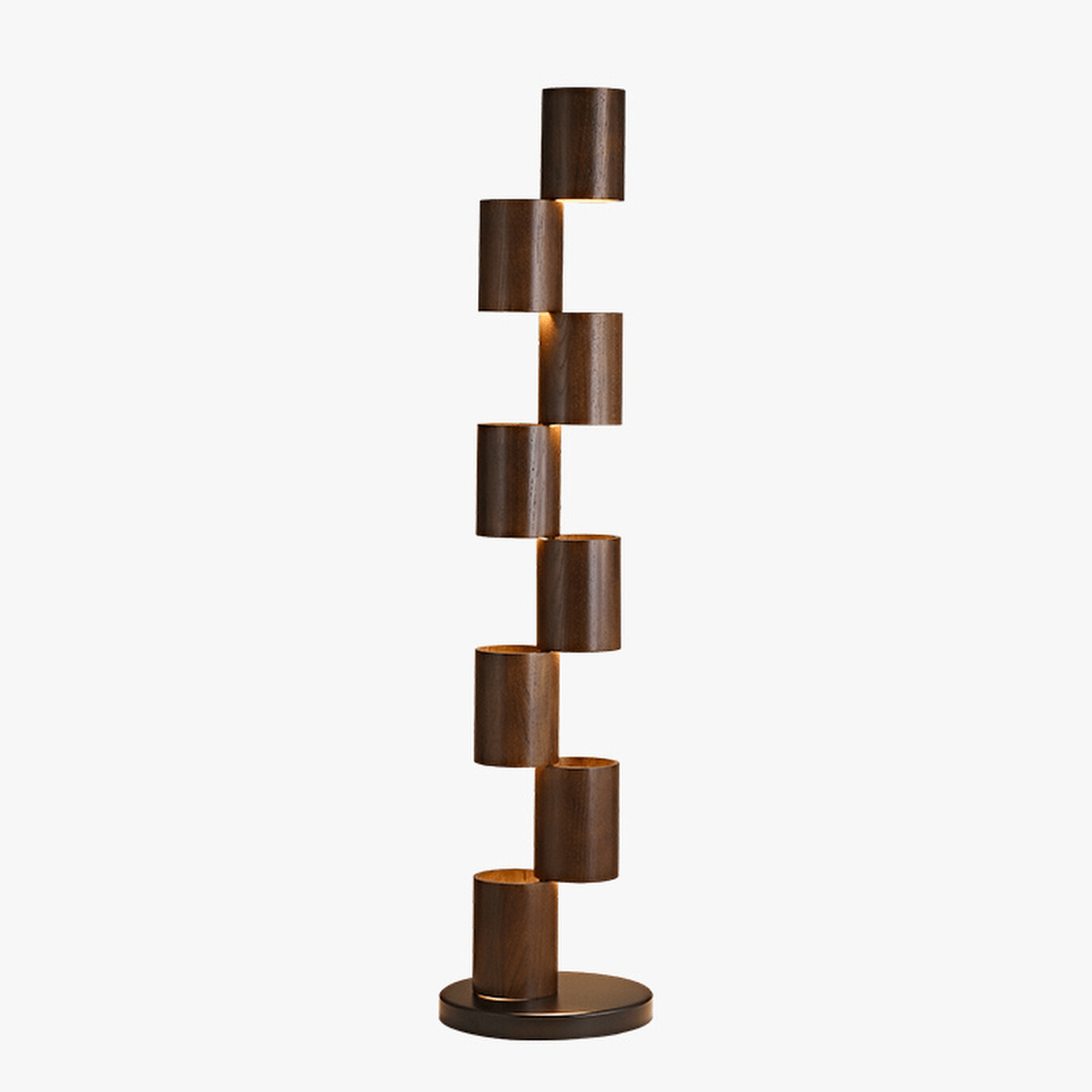 Aris Stacked Wood Tower Floor Lamp