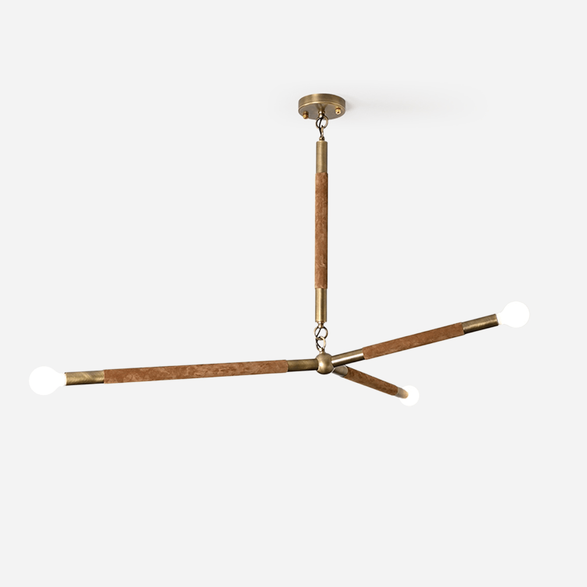 Solireon Modern Brass Wrapped Linear Chandelier