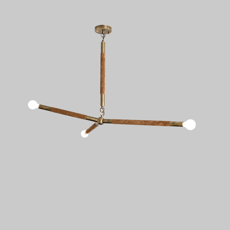 Solireon Modern Brass Wrapped Linear Chandelier