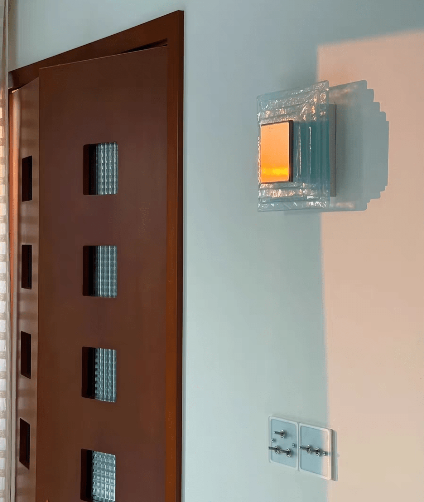 Cleo Glass Water Cube Cascade Sconce