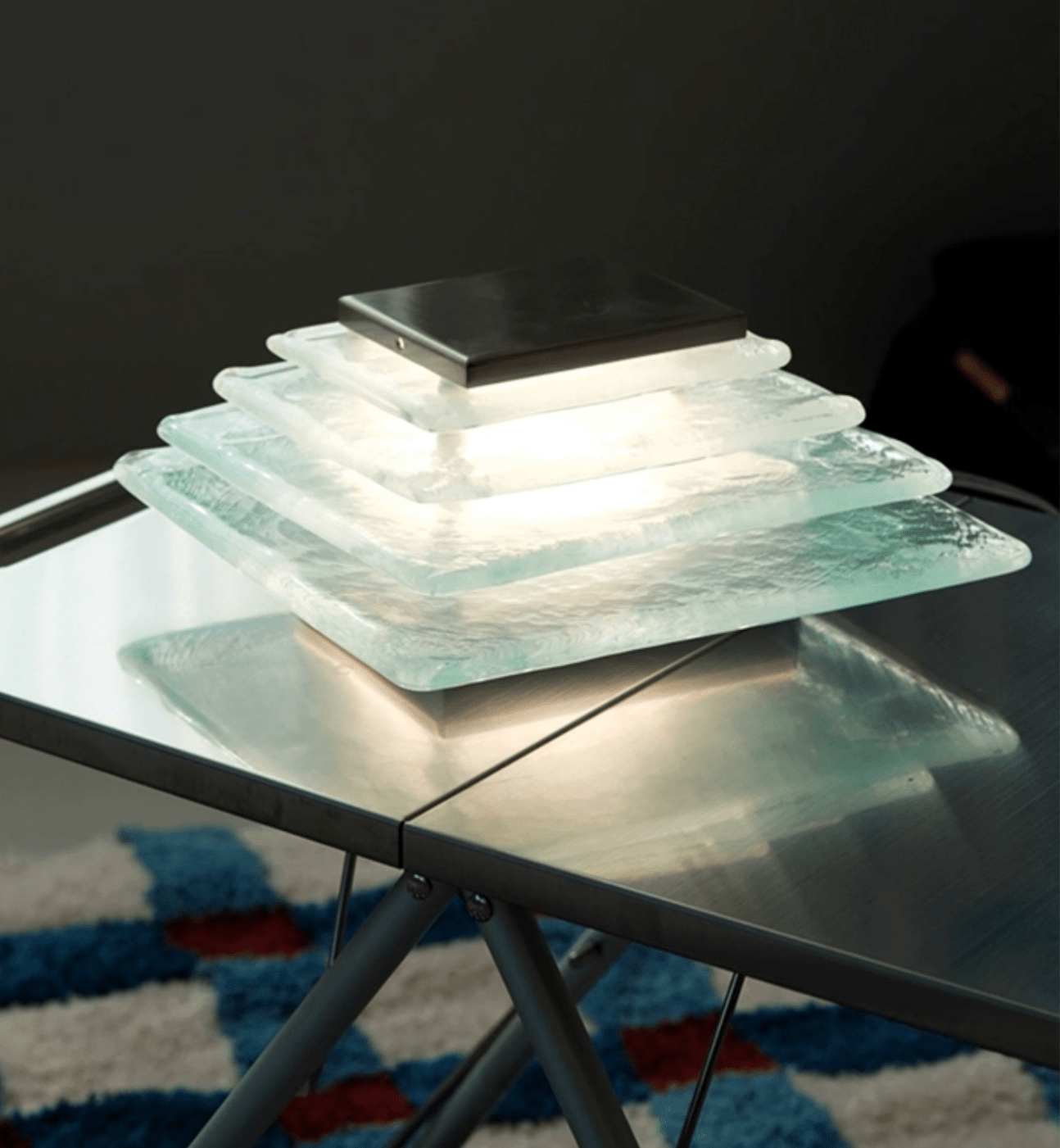 Cleo Glass Water Cube Cascade Sconce