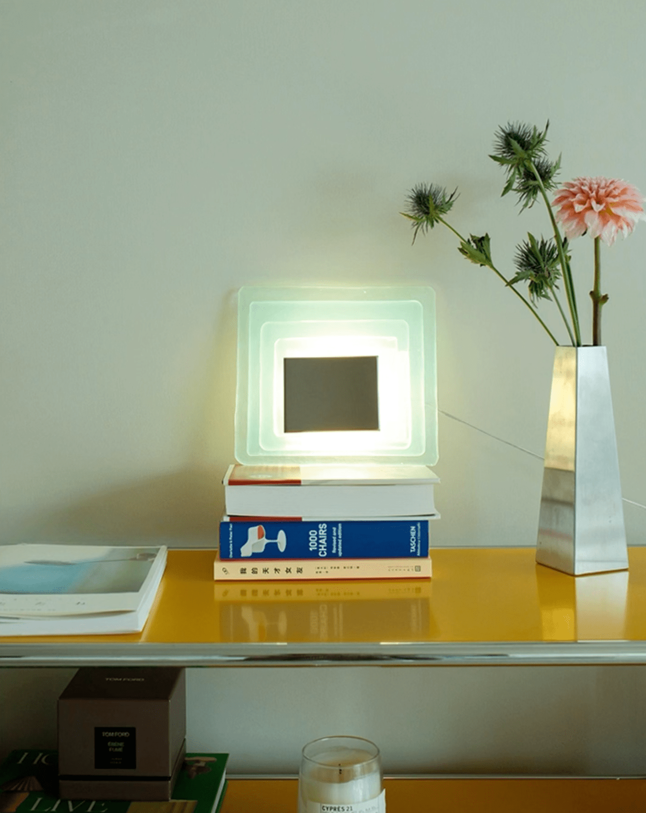 Cleo Glass Water Cube Cascade Sconce