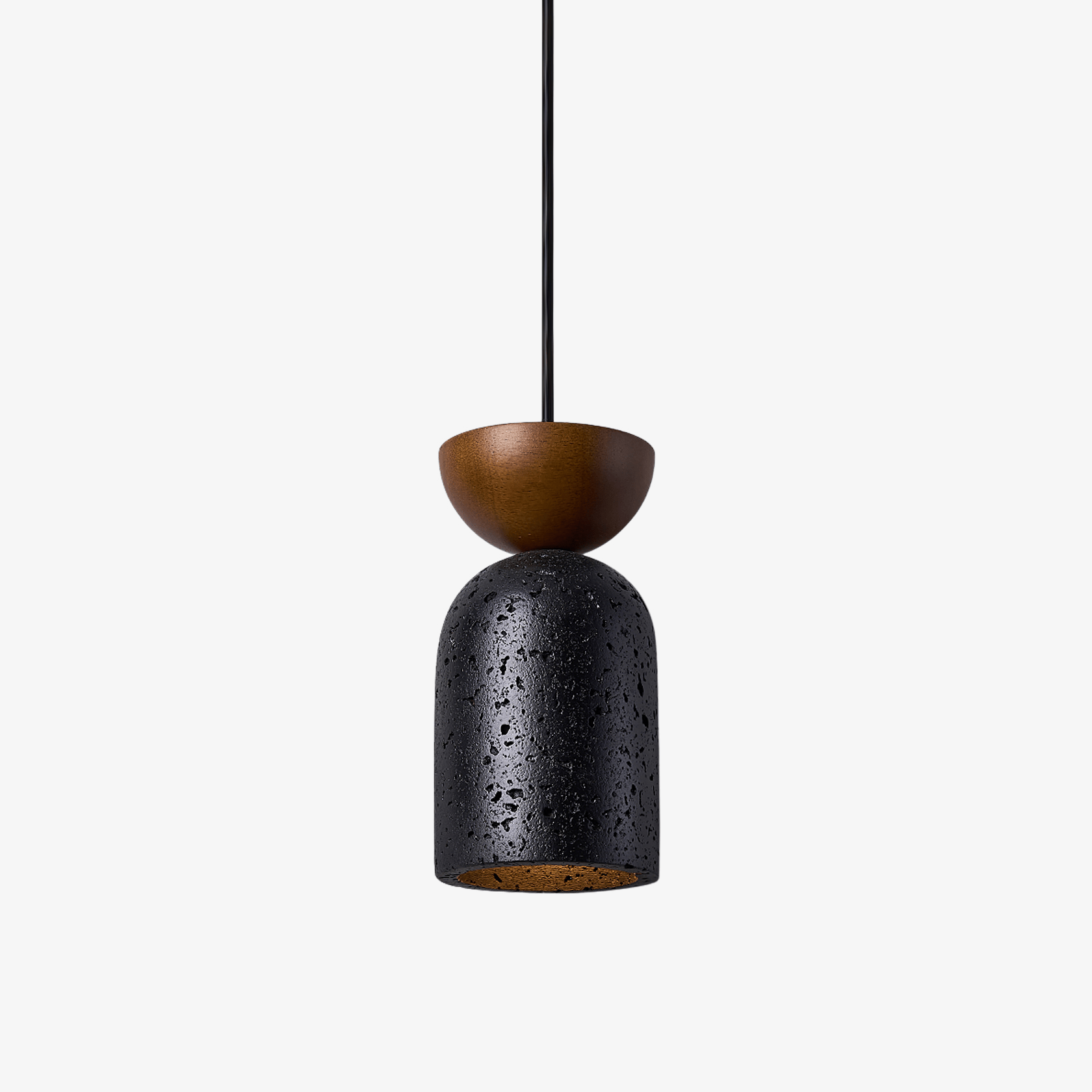 Iris Focused Black Travertine Pendant Light