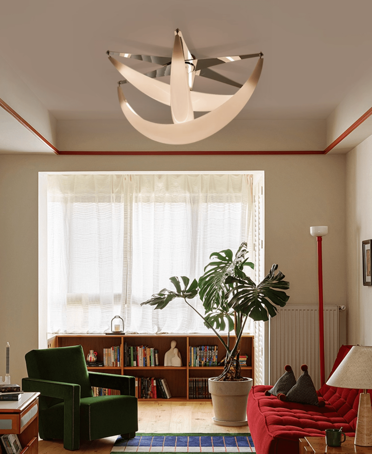 Maia Contemporary White Resin Ceiling Lamp