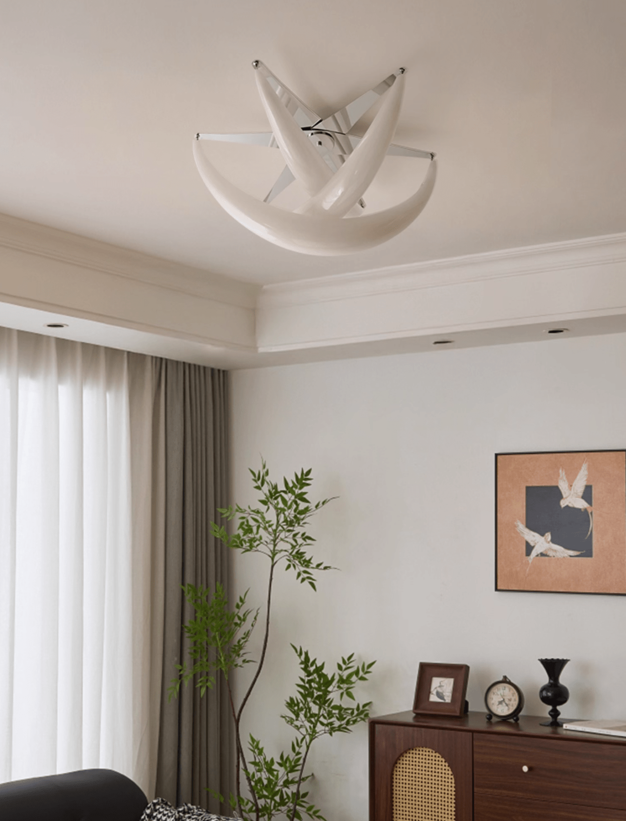Maia Contemporary White Resin Ceiling Lamp