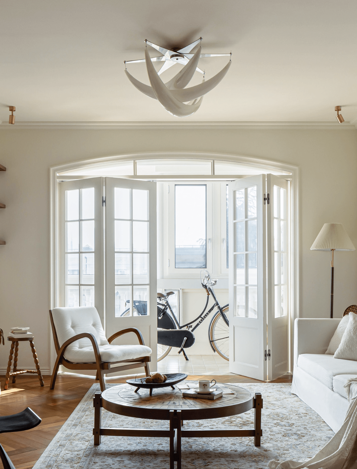 Maia Contemporary White Resin Ceiling Lamp