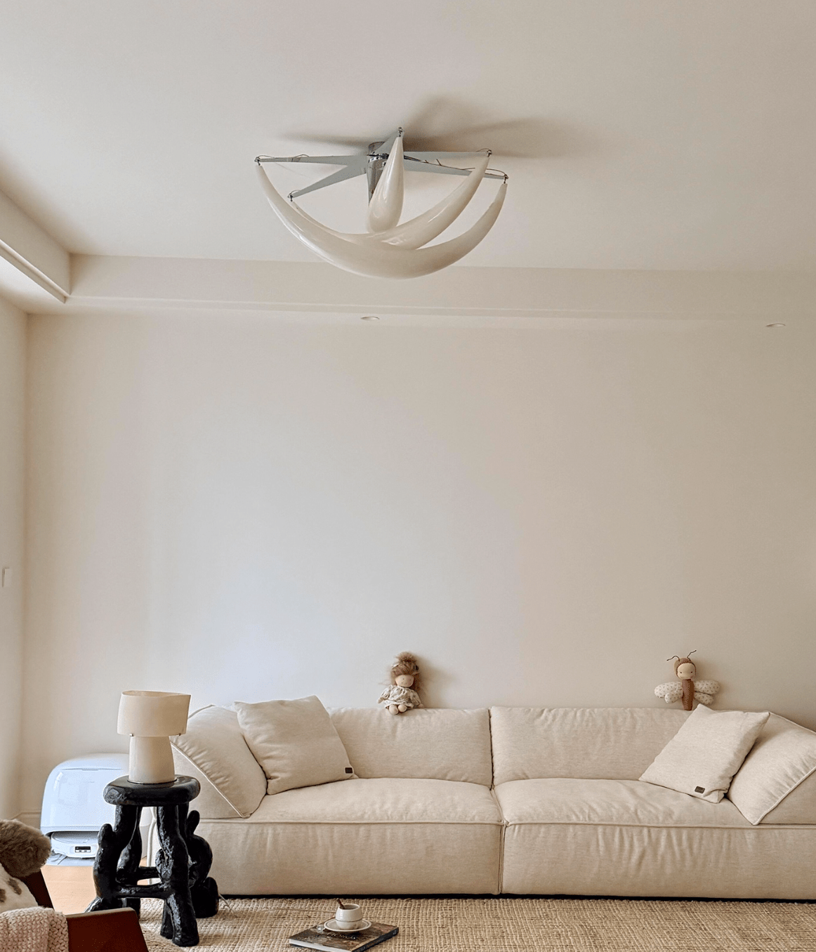 Maia Contemporary White Resin Ceiling Lamp