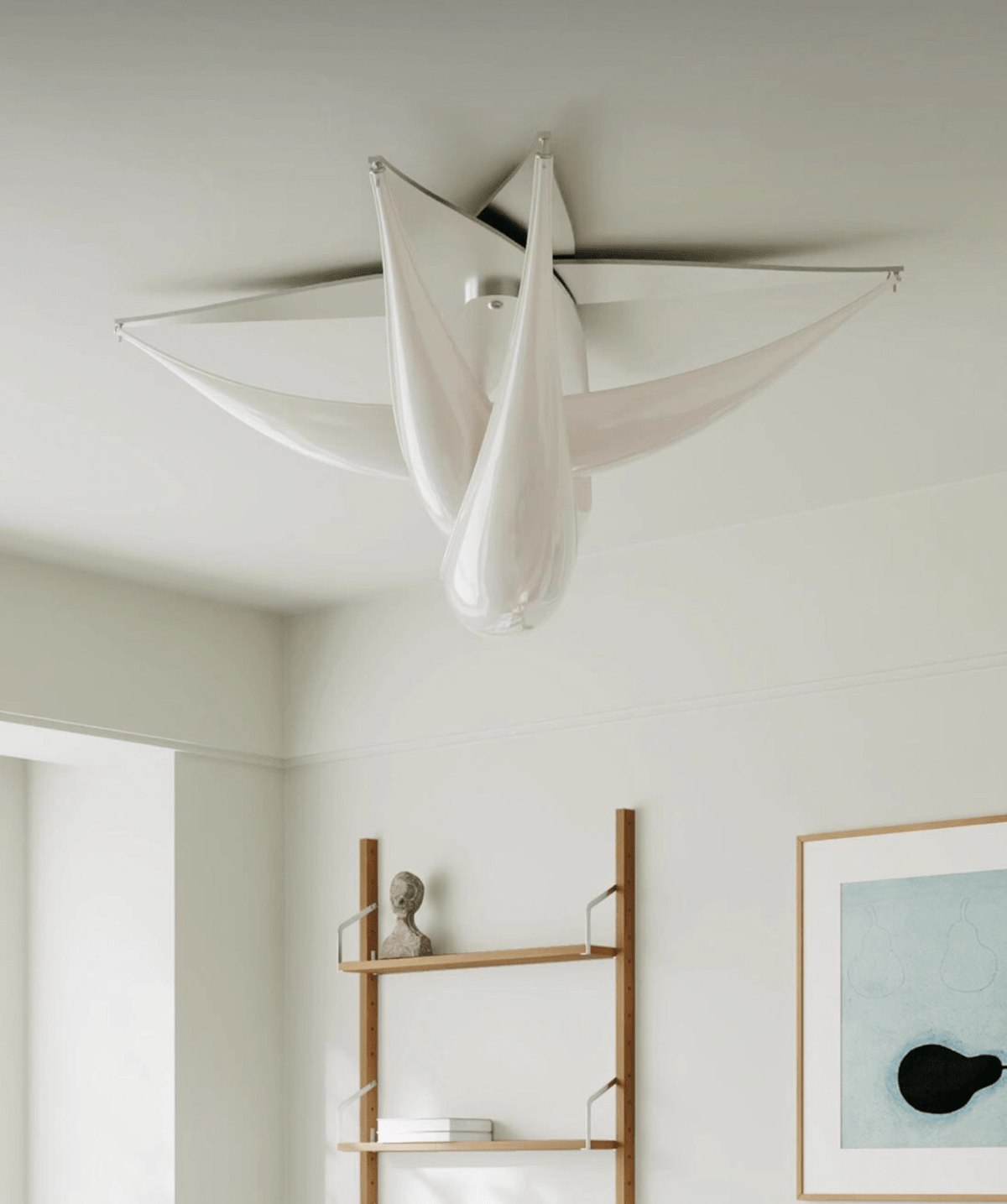 Maia Contemporary White Resin Ceiling Lamp