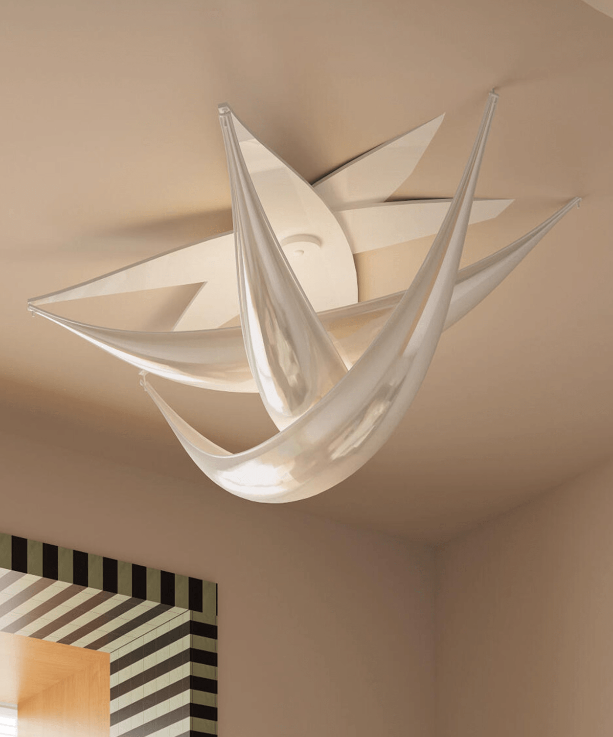Maia Contemporary White Resin Ceiling Lamp