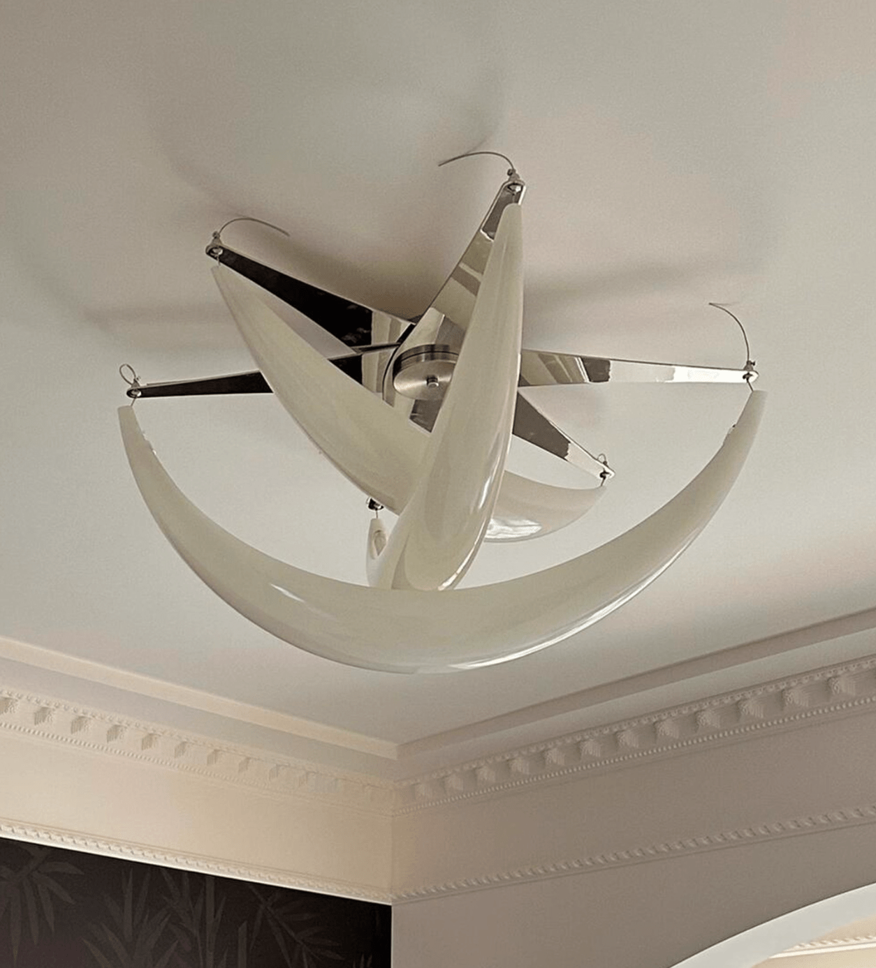 Maia Contemporary White Resin Ceiling Lamp