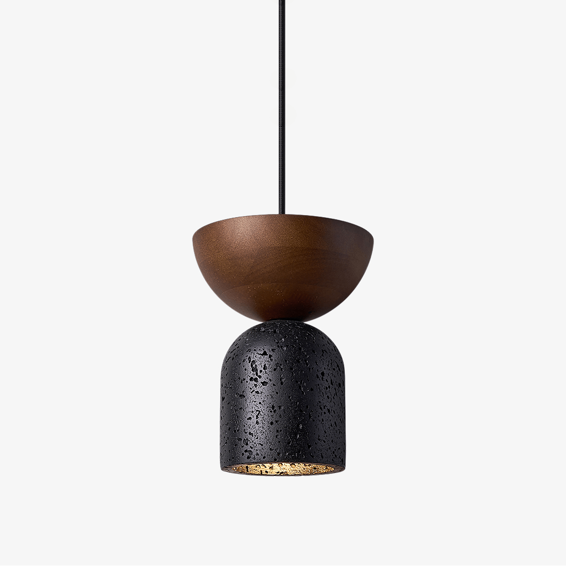 Theo Minimal Black Travertine Pendant Lamp