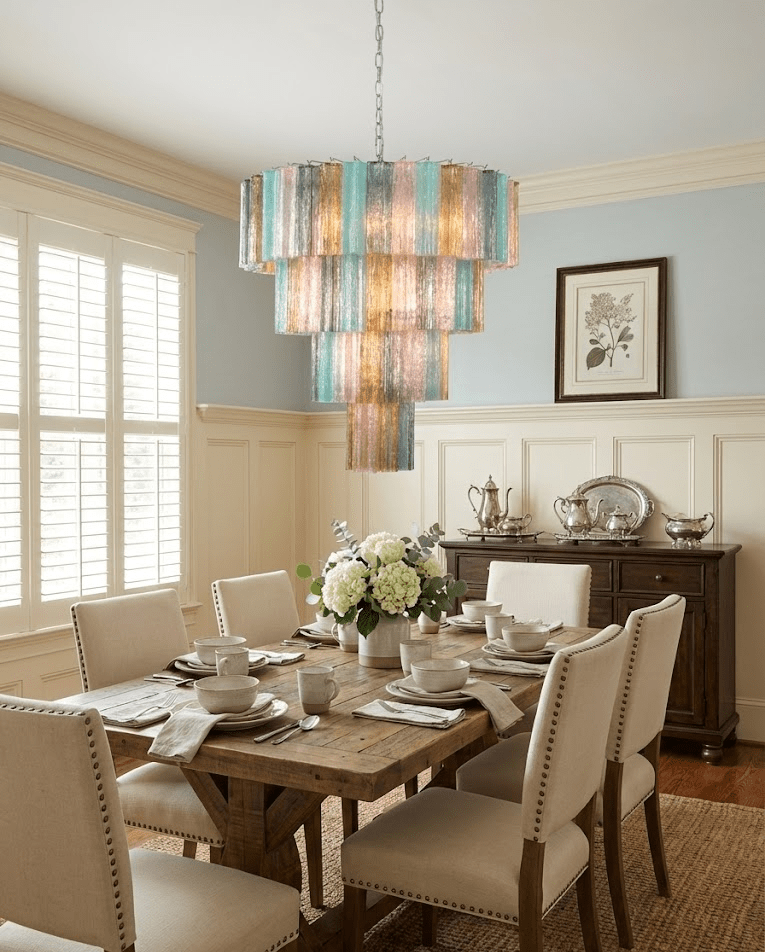 Kobi Eclat Elegant Colorful Glass Prism Chandelier