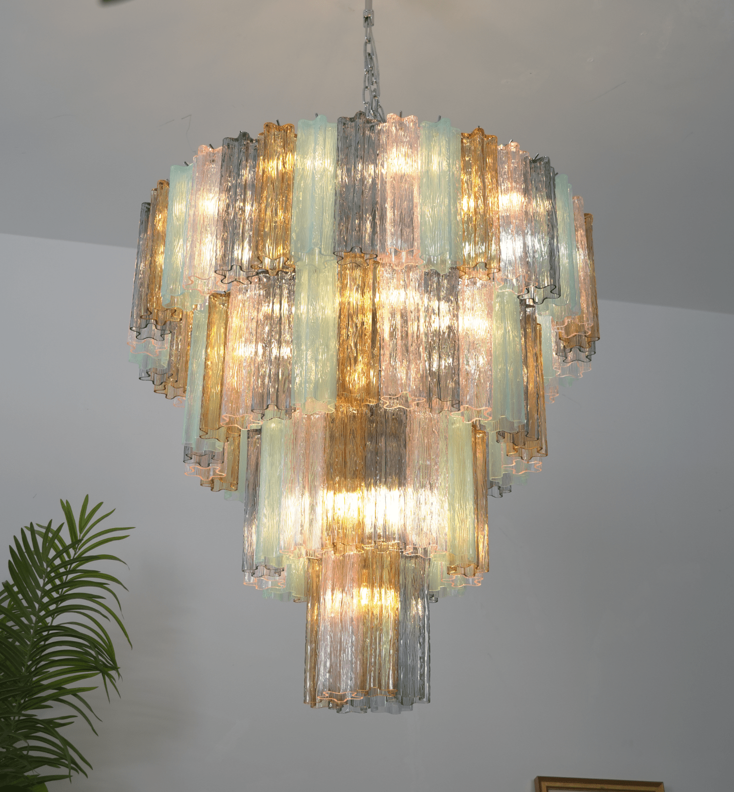 Kobi Eclat Elegant Colorful Glass Prism Chandelier