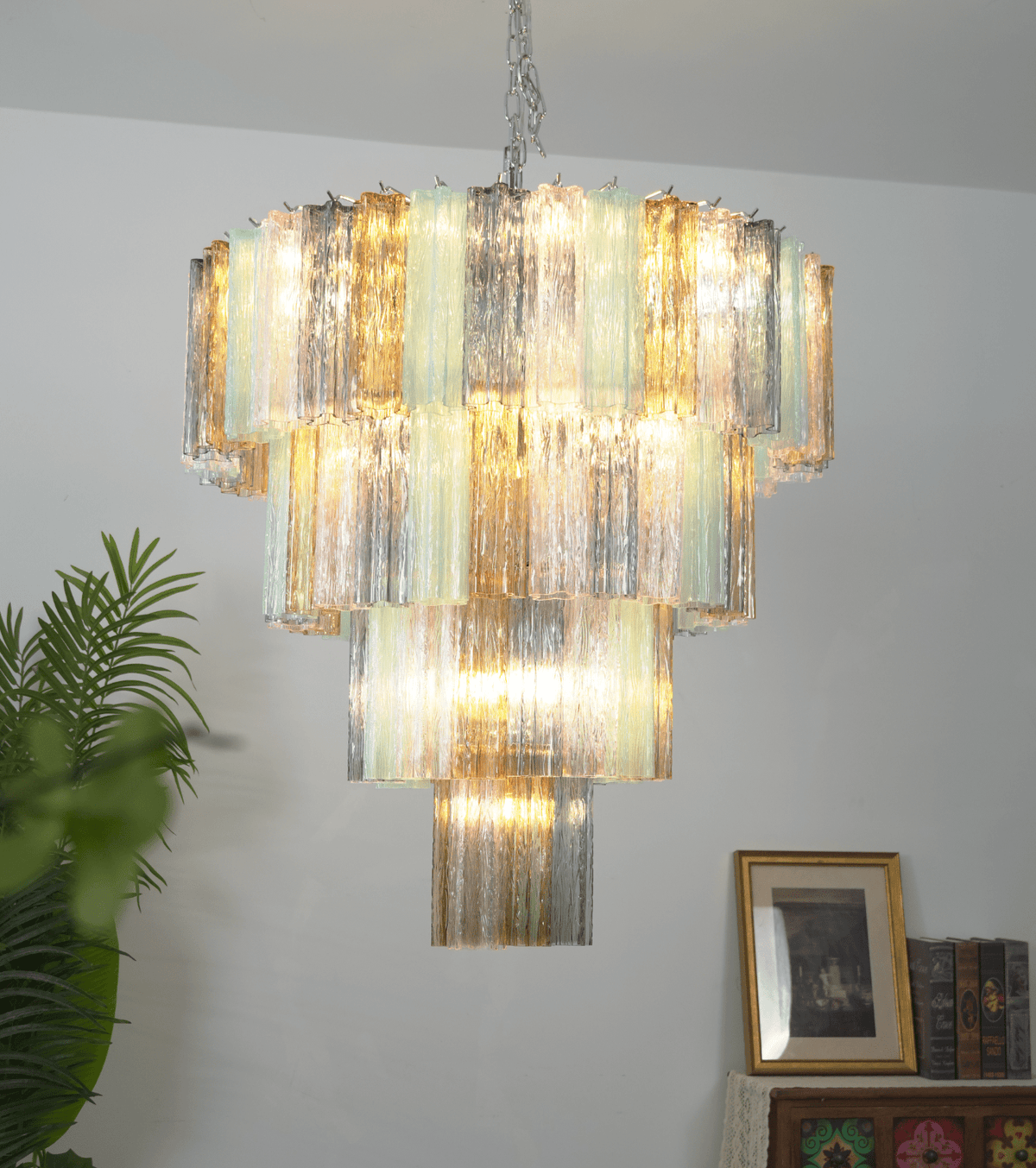 Kobi Eclat Elegant Colorful Glass Prism Chandelier