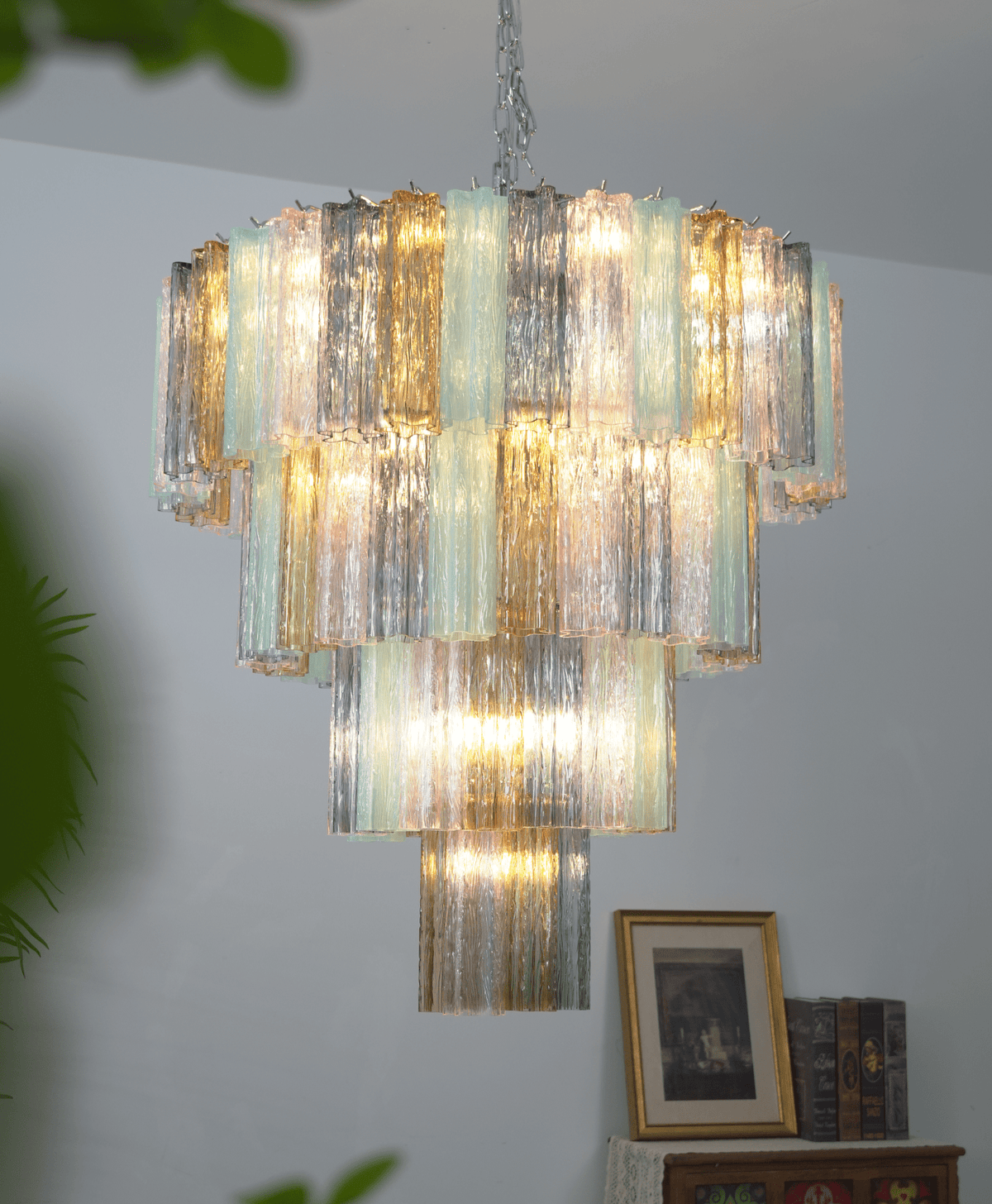 Kobi Eclat Elegant Colorful Glass Prism Chandelier