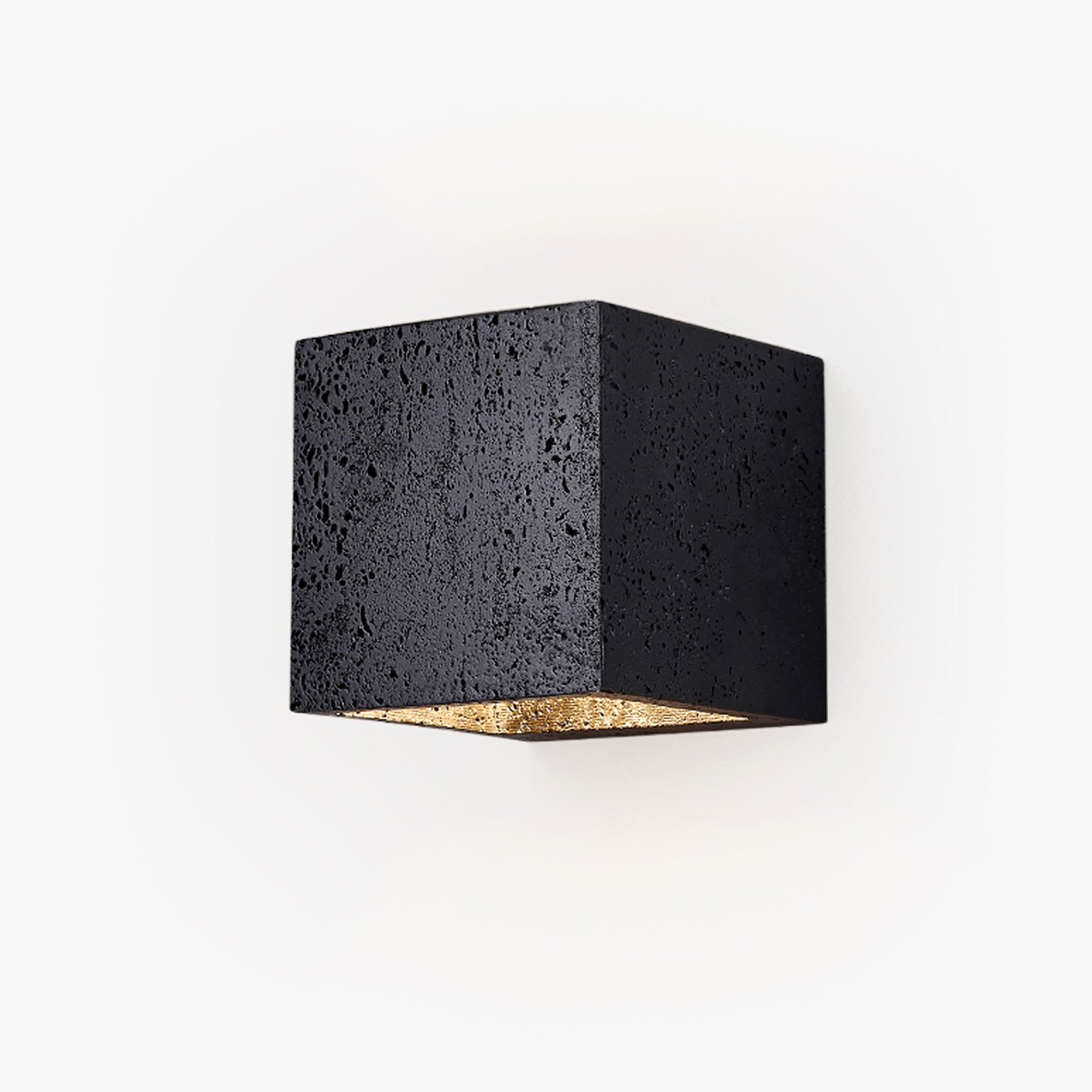 Valeise Cube Black Travertine Wall Lamp